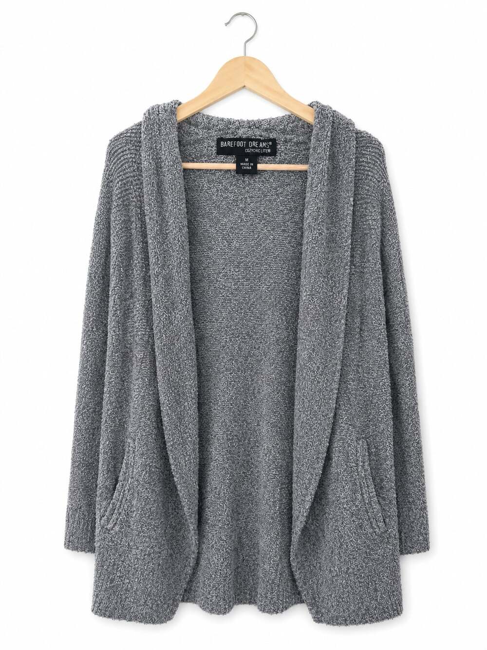 Barefoot Dreams Cozychic Lite Circle Cardigan Sweater Gray Size M Style 452